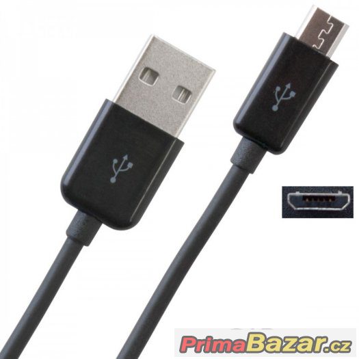 Datový a nabíjecí kabel USB Micro - černý – fotografie 2