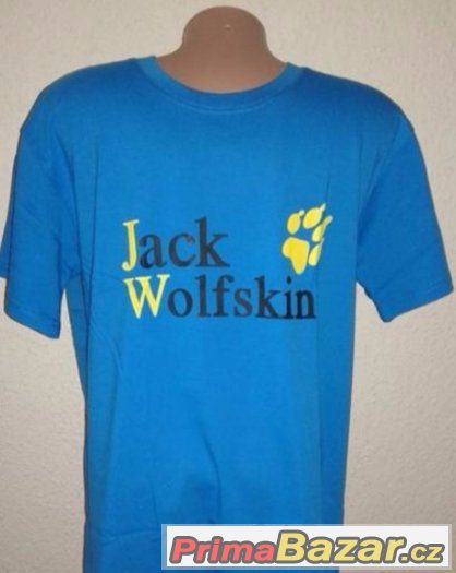 tričko Jack Wolfskin velikost XL bavlna barva světle modrá – fotografie 1