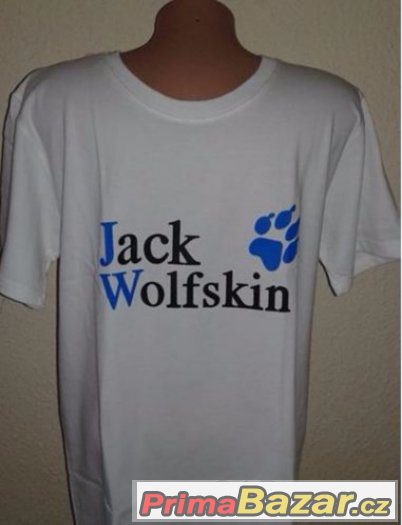 tričko Jack Wolfskin velikost L bavlna barva bílá – fotografie 1