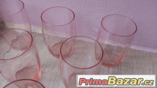 Souprava 6 sklenek na pití - české ručně probarvené sklo – fotografie 3