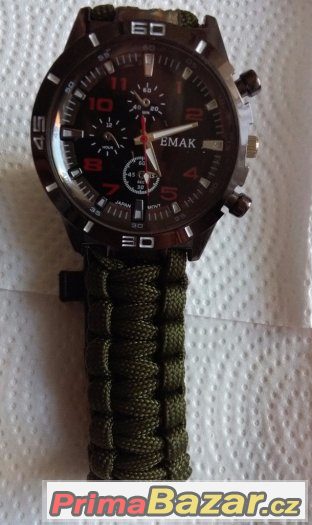 Hodinky outdorové zn. Emak ,,paracord,, 5 v 1 – fotografie 2
