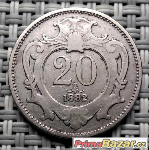 20 heller 1892 Vídeň, František Josef I. - 322 – fotografie 1