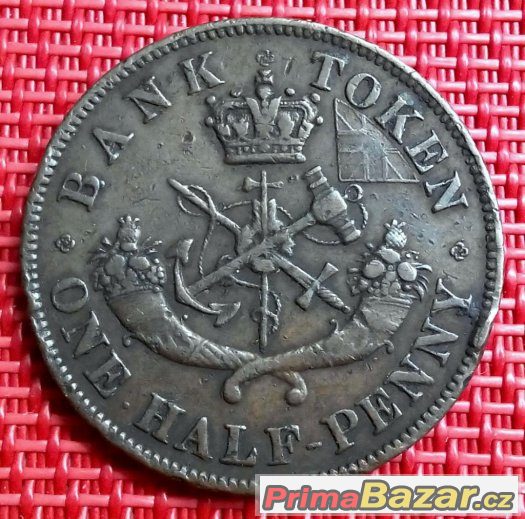 Token 1/2 Penny 1850, Upper, Canada - 177 – fotografie 2