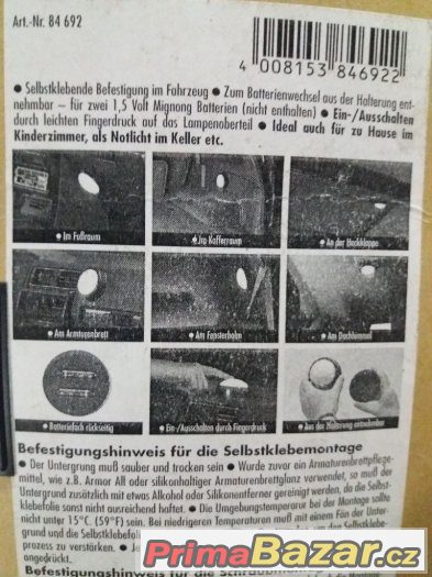 Světlo do auta kulaté s oboustrannou páskou – fotografie 3