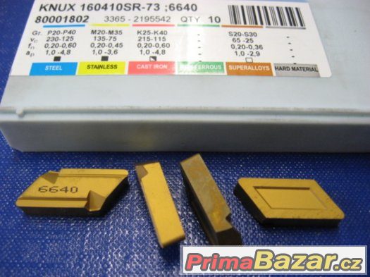 Vyměnitelná břitová destička, PRAMET, KNUX 160410SR-73 – fotografie 1