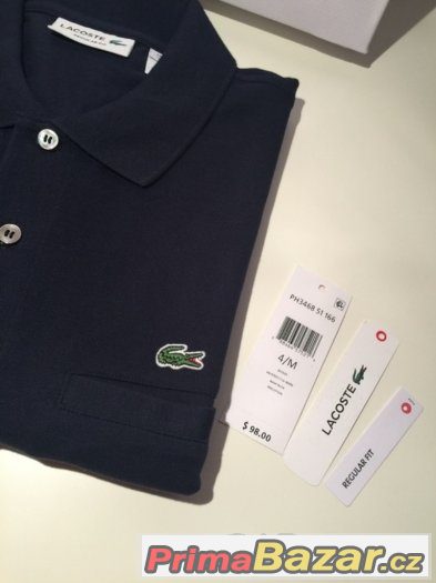 Pánské polo triko tmavě modré Lacoste – fotografie 4