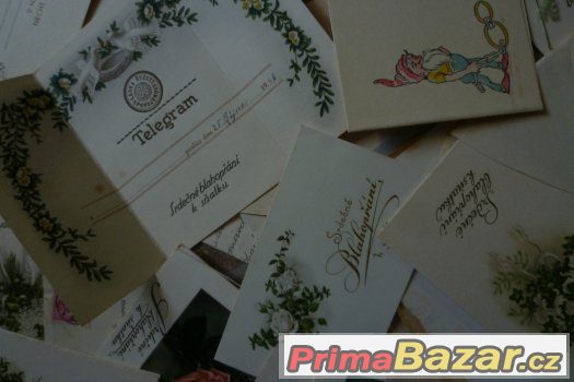 75 ks přání k svatbě a oznámení  telegram  1946 – fotografie 3