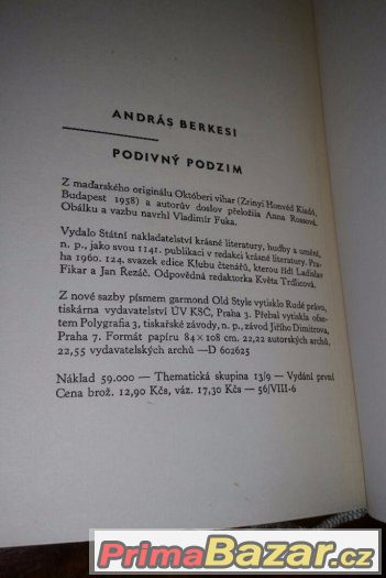 Prodám knihu Podivný podzim – fotografie 4