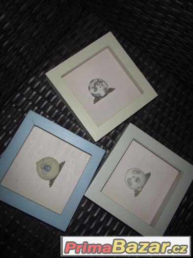 Set, 3x obraz plastika, rámek, dekorace na chalupu - – fotografie 3