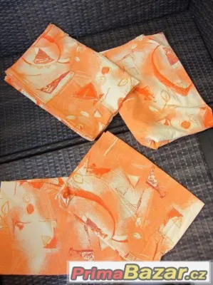 bavlněné povlečení na dvě postele oranžové