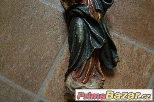 Dřevěná soška Madona a Ježíšek, dřevořezba – fotografie 4