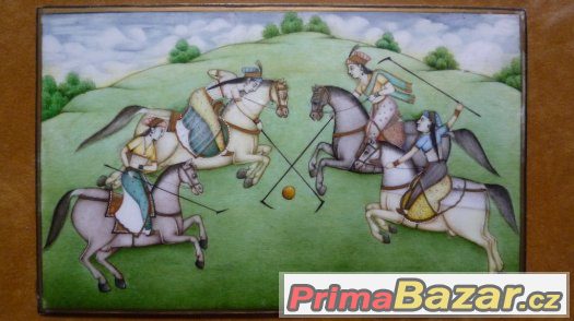 Princezna hraje polo - obraz Indie Persie - slonovina – fotografie 2