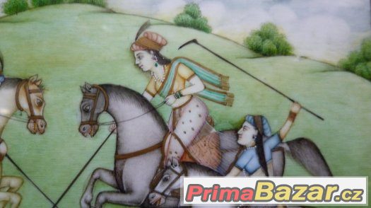 Princezna hraje polo - obraz Indie Persie - slonovina – fotografie 3