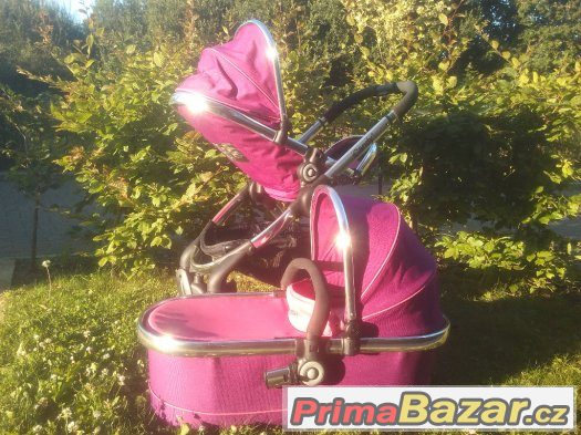 Icandy peach kocarek fuchsia  v divci  ruzove+korbicka – fotografie 1
