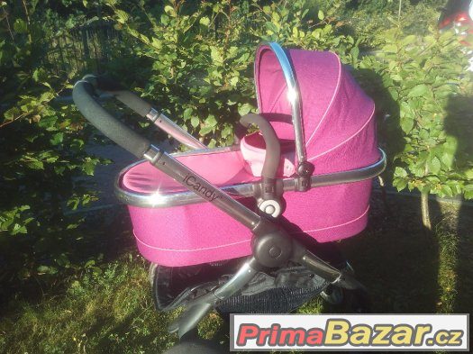 Icandy peach kocarek fuchsia  v divci  ruzove+korbicka – fotografie 3