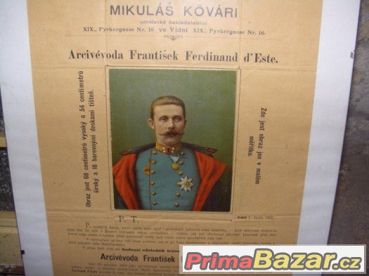 Nabídkový list na portrér Ferdinandadaď Este – fotografie 1