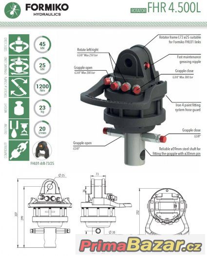 Hydraulický rotátor Formiko FHR 4.500L (4,5t) – fotografie 2