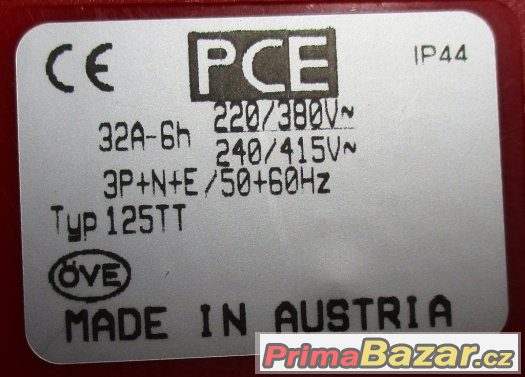 Třífázová zásuvka - 5 pólová, 32A / 400V, krytí IP 44, TT – fotografie 3