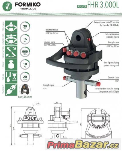 Hydraulický rotátor Formiko FHR 3.000L (3t) – fotografie 2