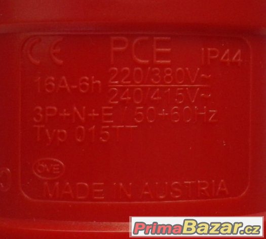 Třífázová vidlice - 5 pólová, 16A / 400V, krytí IP 44, TT – fotografie 2