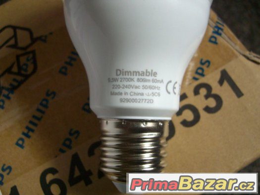 Stmívatelná Úsporná LED žárovka PHILIPS 9,5W závit E27 – fotografie 5