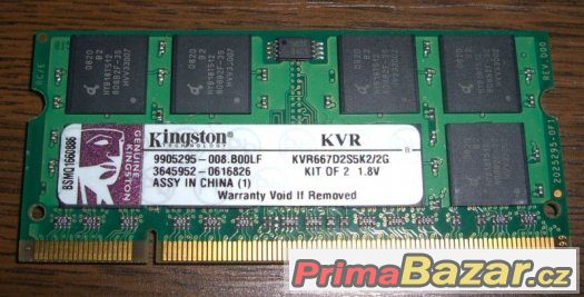 Notebooková paměť SO-DIMM 1 GB DDR2-667  FUNKČNÍ – fotografie 2
