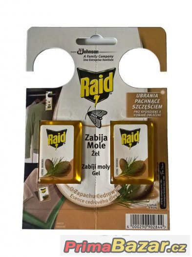 RAID háček proti molům s vůní cedru 2ks – fotografie 1