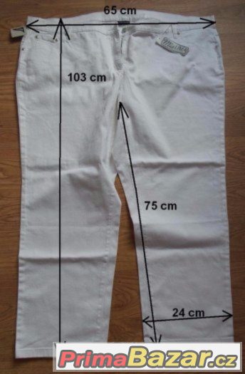 Bílé elastické rifle, zn.BonPrix-Mia Linea, vel. 56, nové – fotografie 2