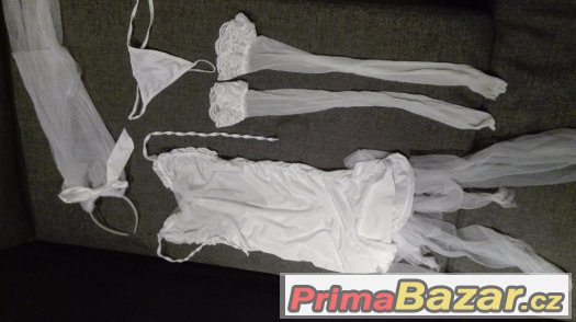 Kostým sexy nevěsta, např. na svatební noc, vel S-M – fotografie 1