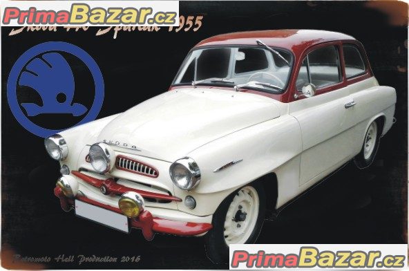 ŠKODA 440 SPARTAK 1955 - PLECHOVÁ POHLEDNICE