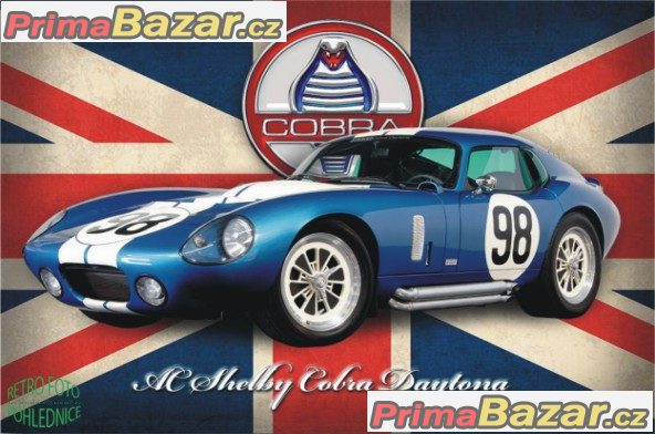 AC SHELBY COBRA DAYTONA - PLECHOVÁ POHLEDNICE