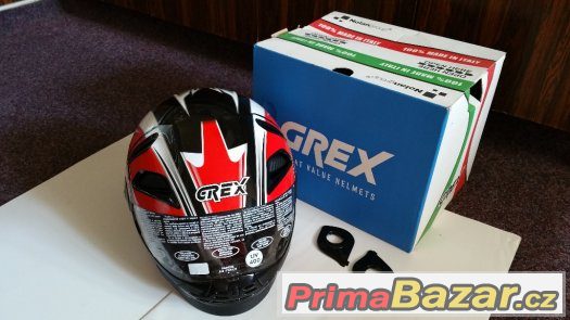 Helma-přilba GREX integrální vel. XS-54, červeno-černo-bílá – fotografie 1
