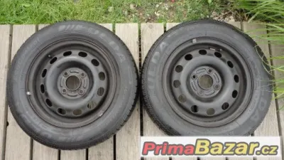 2x plechové disky 4x108 R14 + letní pneu 185/65/R14