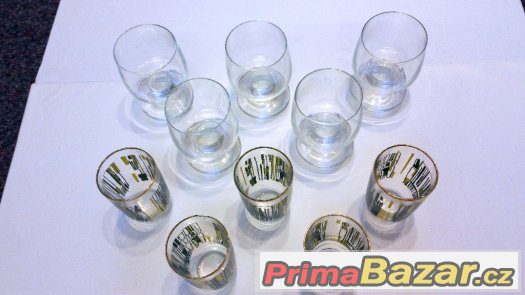 Skleněné RETRO panáky a sklenky na koňak – fotografie 4
