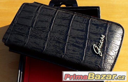 Kožené Guess Pouzdro Černé,růžové vel. L 14x8 – fotografie 2