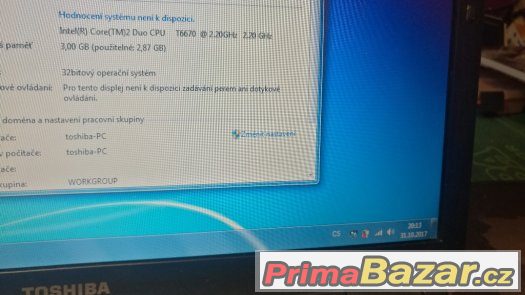 Notebook Toshiba 500gb na opravu – fotografie 3