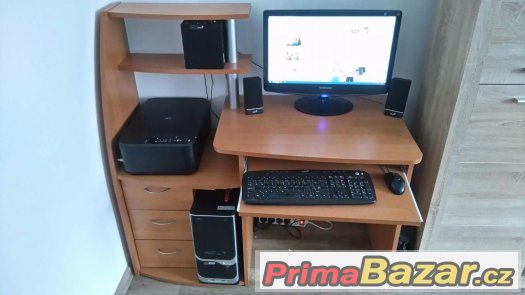Kancelarsky pc, lcd 22" tiskarna a stul – fotografie 1