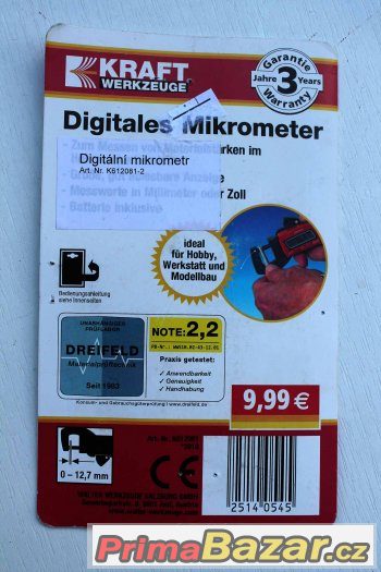 Digitální mikrometr 0-12,7mm. – fotografie 5