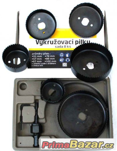 Sada 8 vykružovacích pilek vrtáků do dřeva až 102mm – fotografie 1