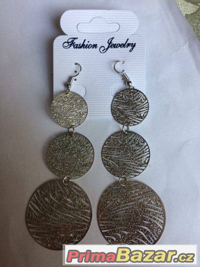 Naušnice velké kovové- 1 pár za 40,-Kč – fotografie 3