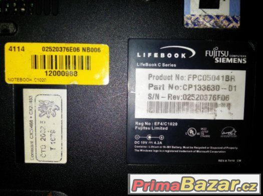 Fujitsu LIFEBOOK C1020 – fotografie 5