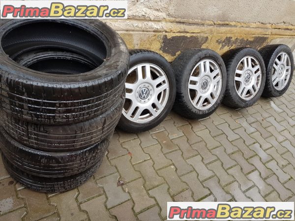 sada alu kola a pneu Volkswagen 1J0601025f 5x100 6.5jx16 et42 pneu 205/55 r16