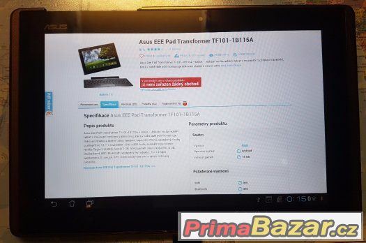 Tablet 10.1″: Asus Eee Pad Transformer TF101 – fotografie 1