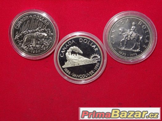 Canada - stříbrné 1 Dolary - 3 ks – fotografie 1