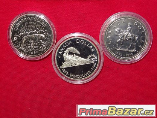 Canada - stříbrné 1 Dolary - 3 ks – fotografie 2