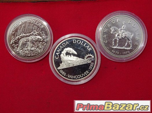 Canada - stříbrné 1 Dolary - 3 ks – fotografie 3