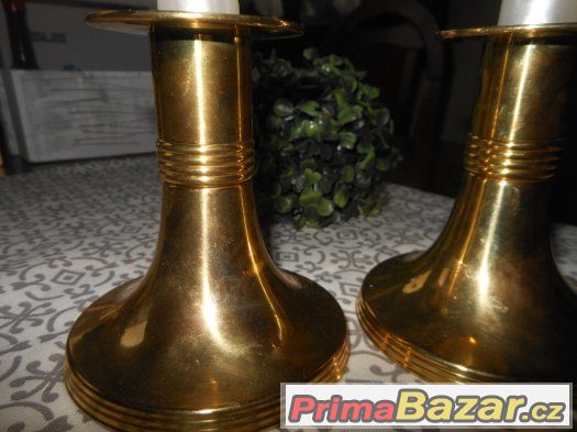 2x MOSAZNÝ ZLATÝ SVÍCEN-NOVÉ,KRÁSNÉ,ELEGANTNÍ – fotografie 2