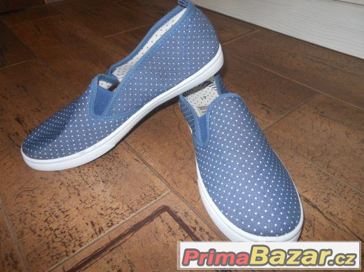 SLIP-ON MÓDNÍ PUNTÍKOVANÉ-nazouvací boty,vel.41,nové – fotografie 2
