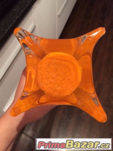 Moderní, oranžová, skleněná váza - NOVÁ – fotografie 2