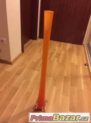 Moderní, oranžová, skleněná váza - NOVÁ